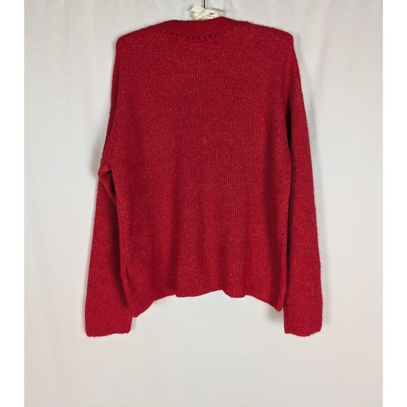 Gap Sweater S Women's Red Forever Cozy Relaxed Fit Dropped Shoulders Knit - Picture 4 of 6